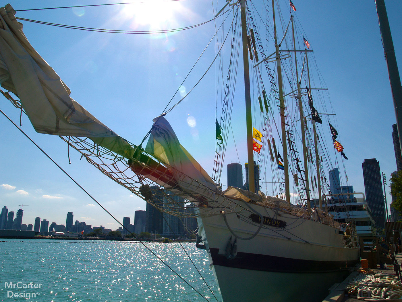 Sail boat at Navy Pier, Chicago